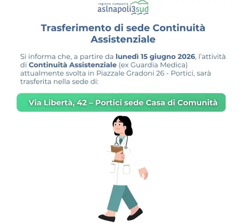 Portici, la Guardia Medica si trasferisce nella Casa di Comunità di via Libertà